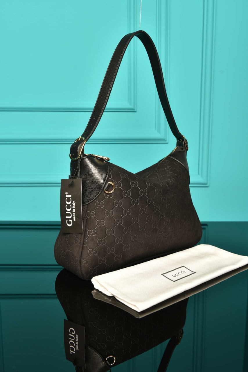 Emblem Small Shoulder Bag in Suede