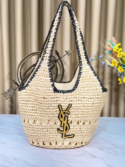 ICARE MAXI SMALL Raffia beach BAG